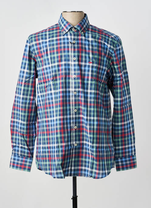 Chemise manches longues imprimé carreaux bleu FYNCH-HATTON homme