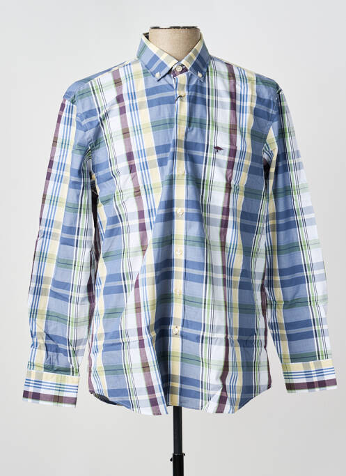 Chemise manches longues imprimé écossais bleu FYNCH-HATTON homme