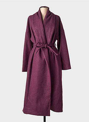 Manteau long coupe cintrée sans capuche violet COMPAÑIA FANTASTICA femme