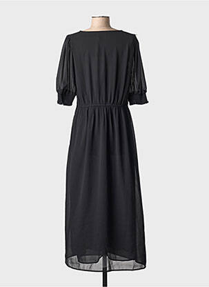 Robe longue manches courtes manches courtes noir KAFFE femme