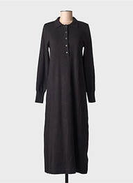 Robe pull stretch manches longues noir KAFFE femme