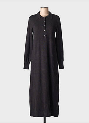 Robe pull stretch manches longues noir KAFFE femme