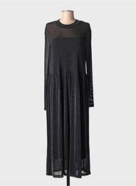 Robe longue manches longues manches longues noir KAFFE femme