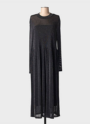 Robe longue manches longues manches longues noir KAFFE femme