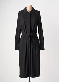 Robe mi-longue manches longues manches longues noir BASE LEVEL femme