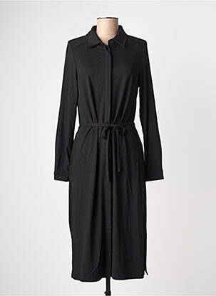 Robe mi-longue manches longues manches longues noir BASE LEVEL femme