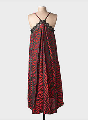 Robe mi-longue col v fines bretelles orange FREEMAN T.PORTER femme