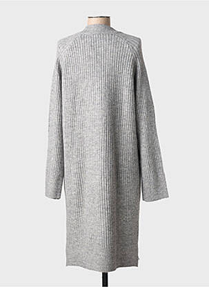 Robe pull tissage chiné manches longues gris KAFFE femme