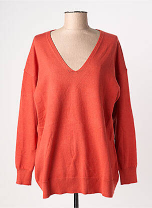 Pull col v manches longues orange COMPAÑIA FANTASTICA femme