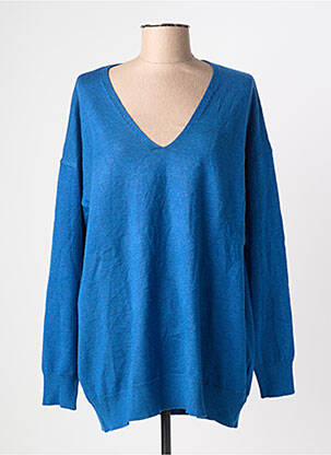 Pull col v manches longues bleu COMPAÑIA FANTASTICA femme