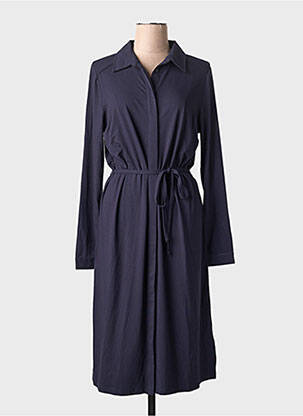 Robe mi-longue manches longues manches longues bleu BASE LEVEL femme
