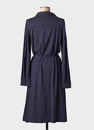 Robe mi-longue manches longues manches longues bleu BASE LEVEL femme