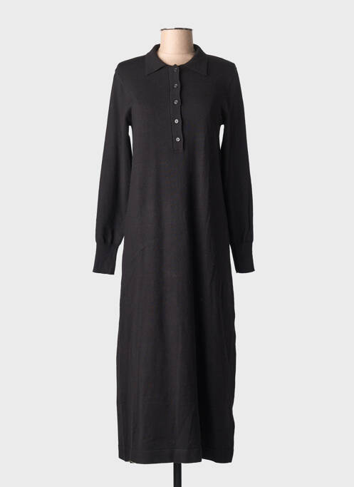 Robe pull stretch manches longues noir KAFFE femme
