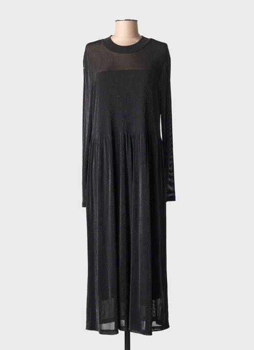 Robe longue manches longues manches longues noir KAFFE femme