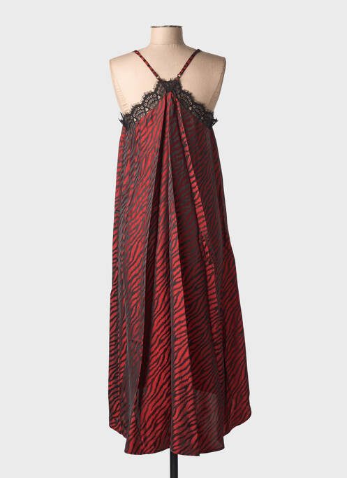 Robe mi-longue col v fines bretelles orange FREEMAN T.PORTER femme