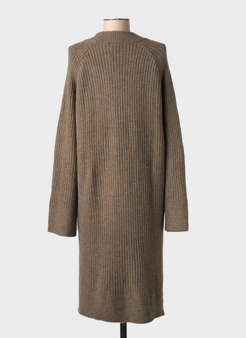 Robe pull tissage chiné manches longues vert KAFFE femme