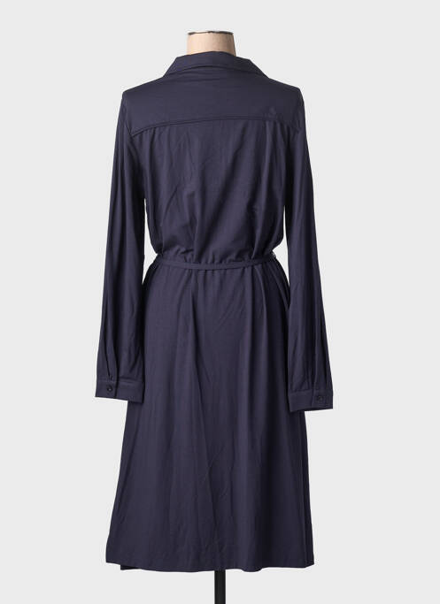 Robe mi-longue manches longues manches longues bleu BASE LEVEL femme