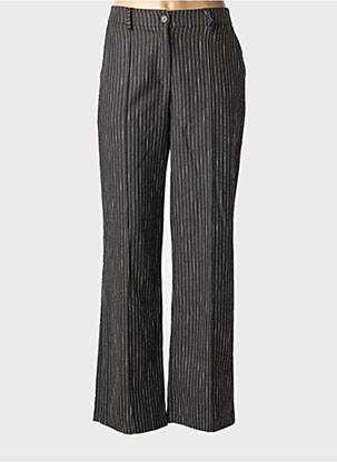 Pantalon droit tissage crêpe taille haute noir NÜ femme