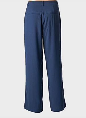 Pantalon droit tissage crêpe taille normale bleu CREAM femme