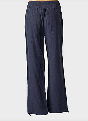 Pantalon droit tissage popeline taille normale bleu NÜ femme
