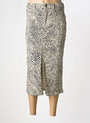 Jupe mi-longue taille haute beige KAFFE femme