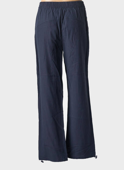 Pantalon droit tissage popeline taille normale bleu NÜ femme