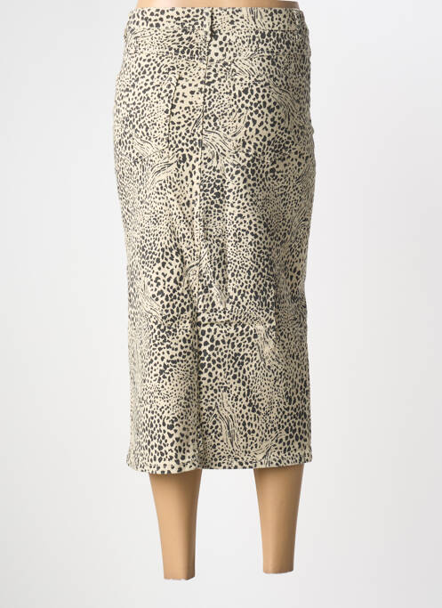 Jupe mi-longue taille haute beige KAFFE femme