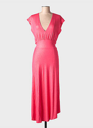 Robe longue manches courtes manches courtes rose EVA KAYAN femme