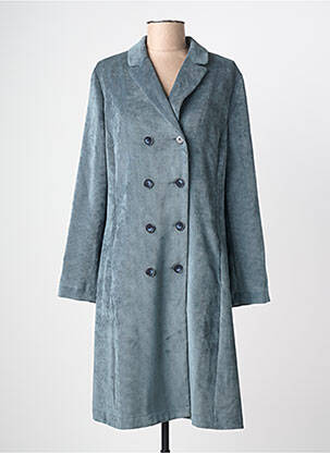 Manteau long coupe cintrée sans capuche bleu GR NATURE femme