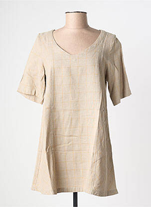 Tunique manches courtes tissage crêpe beige MES SOEURS ET MOI femme