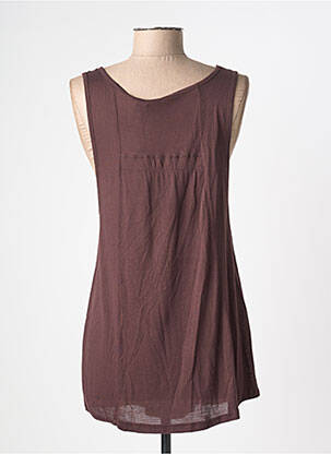 Top tissage jersey sans manche marron ECHAPPEES BELLES femme