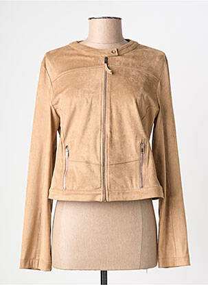 Veste casual col rond beige EVA KAYAN femme