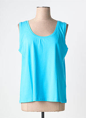 Débardeur stretch sans manche bleu DOLCEZZA femme