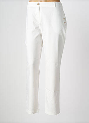 Pantalon chino fermeture zippée sous rabat boutonné taille normale blanc EVA KAYAN femme