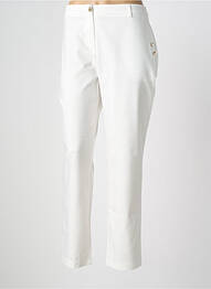 Pantalon chino fermeture zippée sous rabat boutonné taille normale blanc EVA KAYAN femme