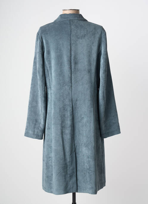 Manteau long coupe cintrée sans capuche bleu GR NATURE femme