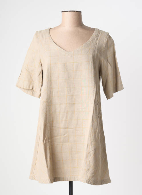 Tunique manches courtes tissage crêpe beige MES SOEURS ET MOI femme