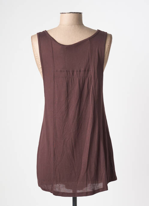 Top tissage jersey sans manche marron ECHAPPEES BELLES femme