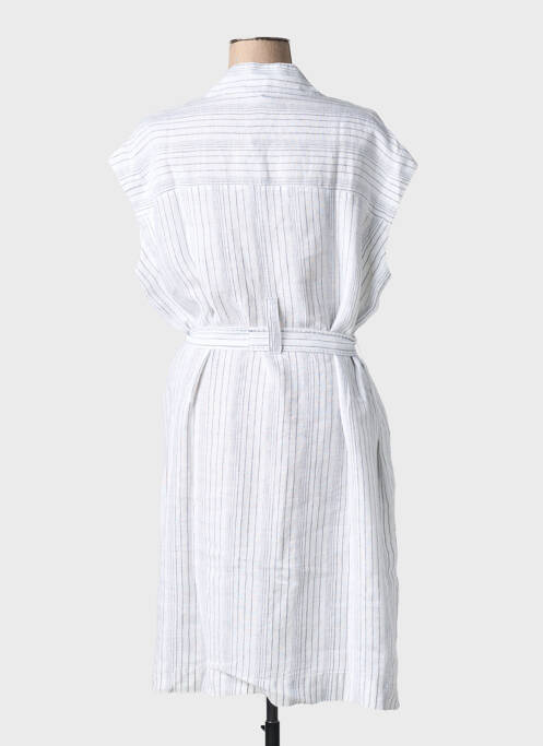 Robe mi-longue tissage crêpe manches courtes beige GR NATURE femme