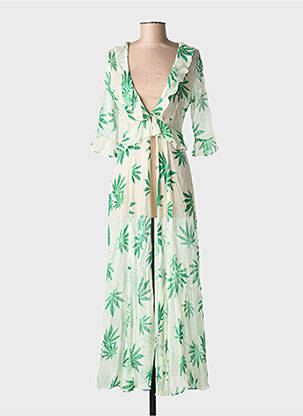 Veste kimono col v vert LEONE femme