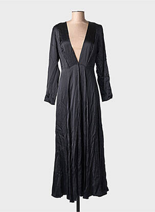Robe longue manches longues manches longues noir LEONE femme