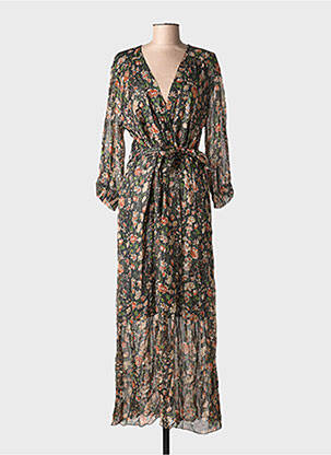 Robe longue manches longues manches longues noir MAISON HOTEL femme