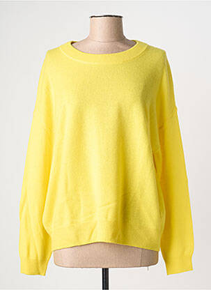 Pull resserrée sur le bas manches longues jaune LES TRICOTS DE LÉA femme