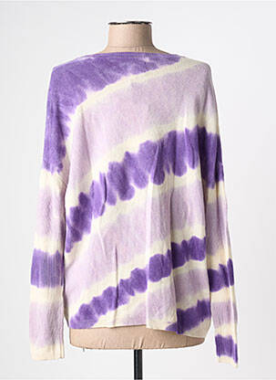 Pull coupe droite manches longues violet LES TRICOTS DE LÉA femme