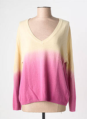 Pull finition bords-côtes manches longues violet LES TRICOTS DE LÉA femme