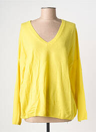 Pull finition bords-côtes manches longues jaune LES TRICOTS DE LÉA femme