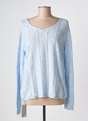 Pull coupe cintrée manches longues bleu BRODIE femme