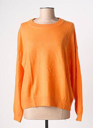 Pull resserrée sur le bas manches longues orange LES TRICOTS DE LÉA femme