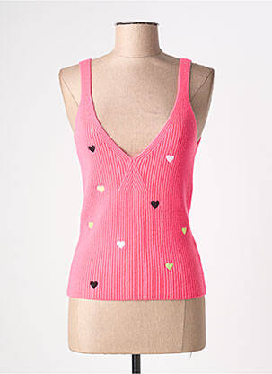 Top coupe cintrée fines bretelles rose BRODIE femme