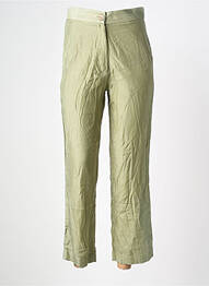 Pantalon droit fermeture zippée sous rabat boutonné taille normale vert MAISON HOTEL femme